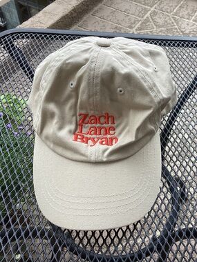 The Classic Khaki Cap with Red Embroidered "Zach Lane Bryan"